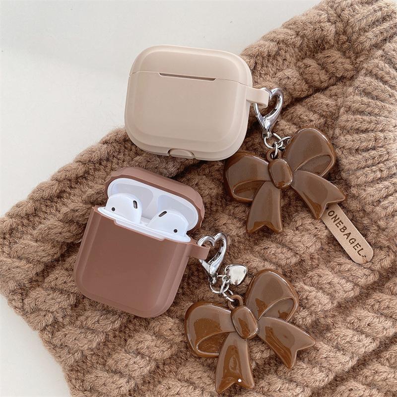 Korean-style solid color bow is suitable for AirPods Pro 1st generation protective cover, 1st generation Pro 1 Apple Bluetooth earphone case
