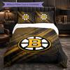 Set Biancheria da Letto Boston Bruins in Microfibra 3 Pezzi Copripiumino Decorativo per Camera da Letto Uso Domestico