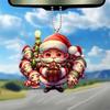 Christmas Acrylic Vibrant Santa Claus Ornament For Car Interior Joy Decoration
