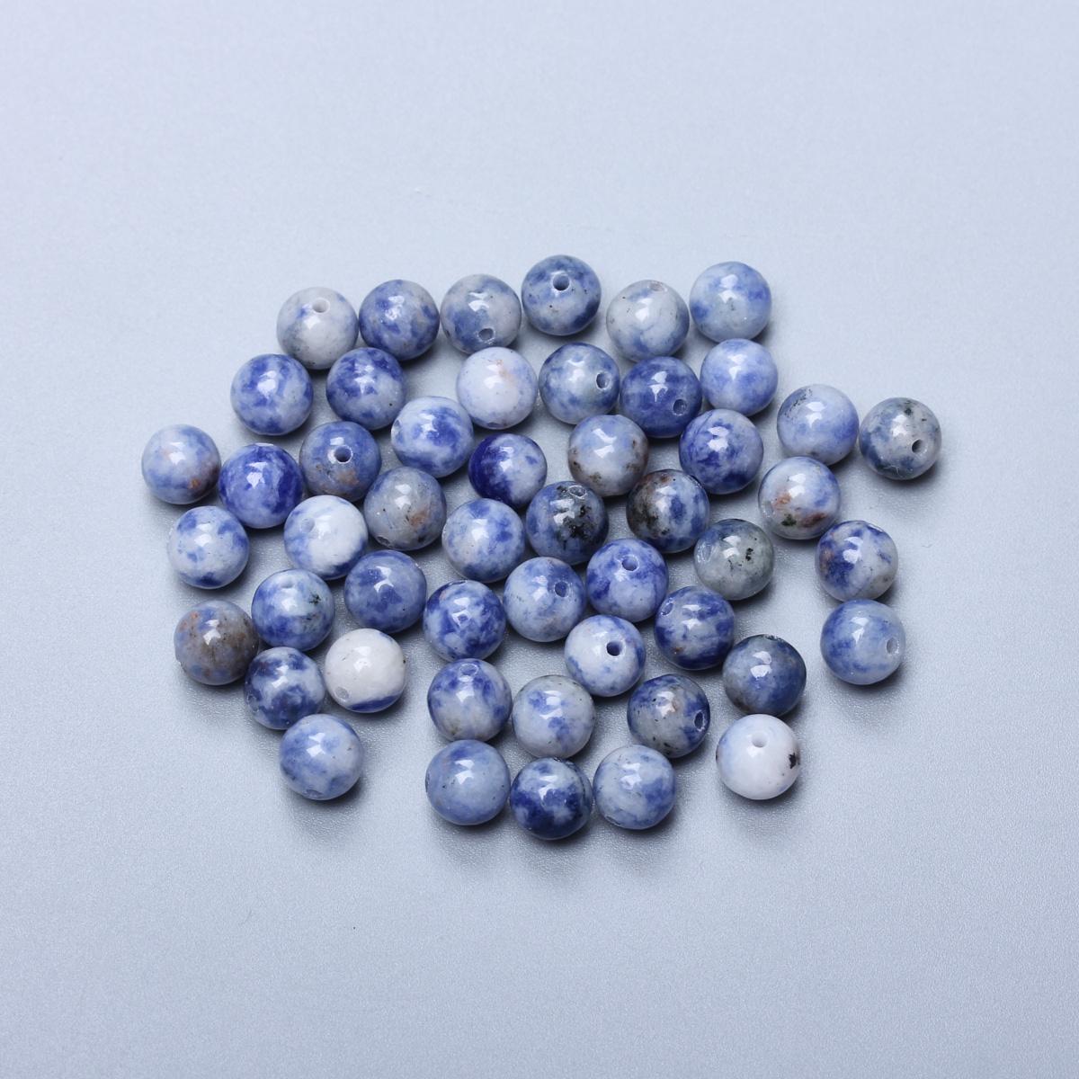 

Мода 4/6/8/10/12 мм 60-15 шт. натуральный камень круглые синие точечные бусины для изготовления ювелирных изделий DIY браслет ожерелье ручная работа нежные ювелирные аксессуары 6mm about 50pcs