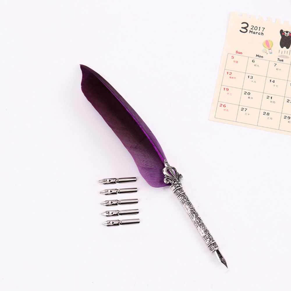 Vintage Geschnitzte Schräge Tauchfedern Schreibset Feder Ausgefallen Kielspitze Füllfederhalter Kalligraphie