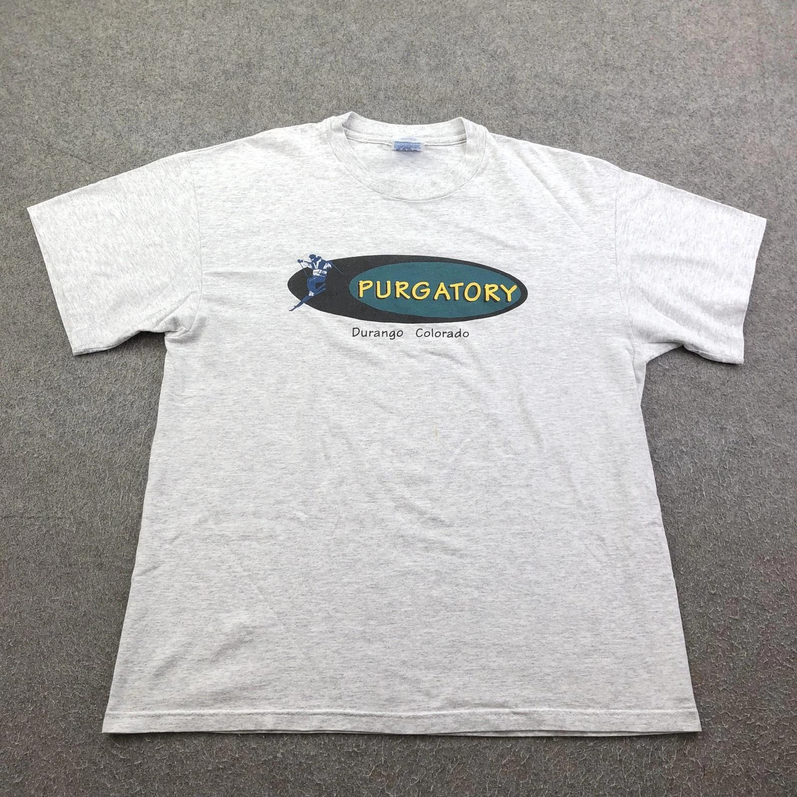 

Vintage Purgatory Durango Colorado Shirt Large Gray Ski Resort Graphic Skiing S