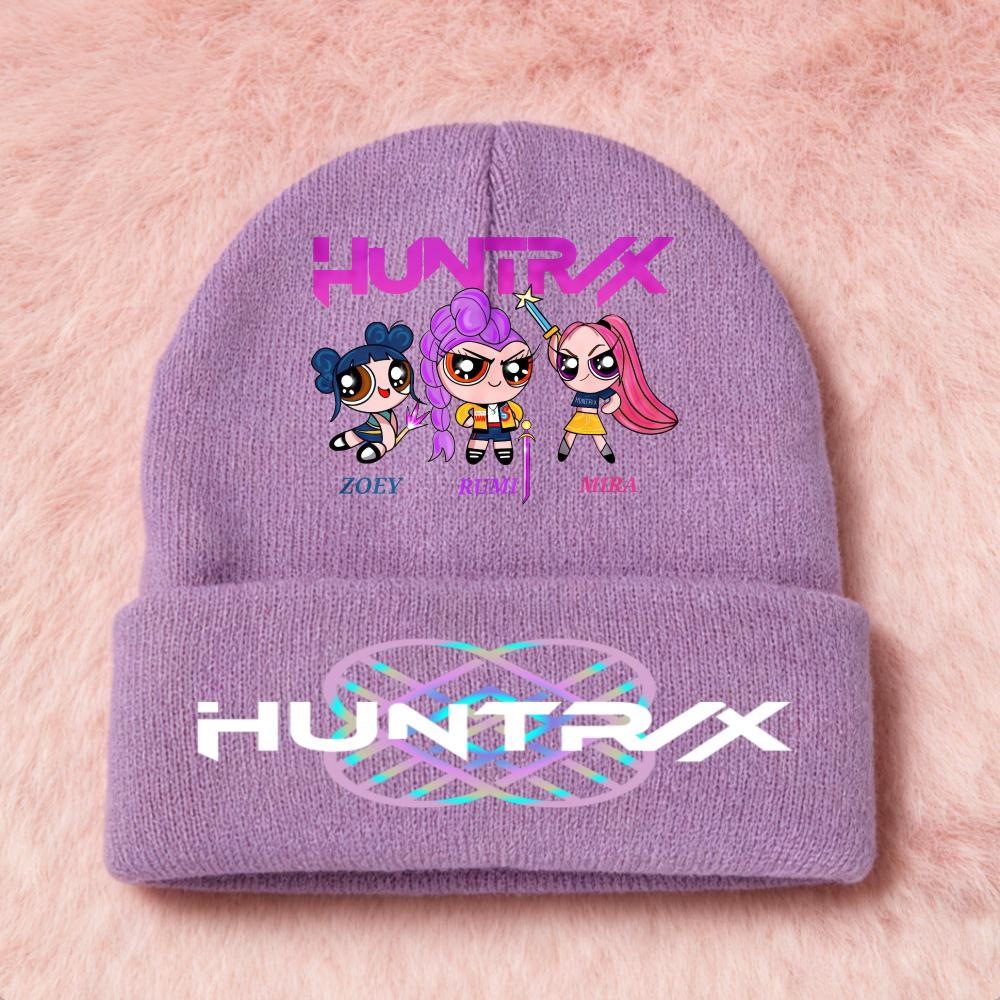 Latest KPop Demon Girls Knitted Hats Kpop Hunter Cartoon Children Headgear Cotton Cold Season Adorable Hat Anime Children Navidad Birth Date Gifts