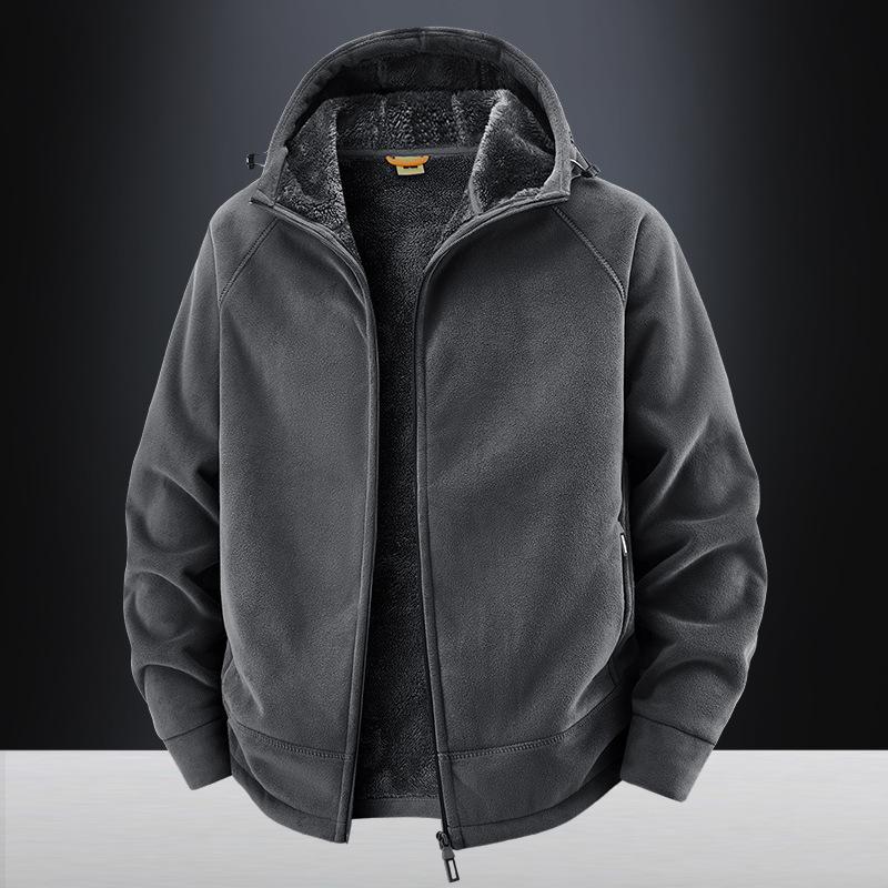 Vielseitige Sherpa Fleece Hoodie Jacke - Warmes Baumwoll-Oberteil für Herbst/Winter Outdoor-Sportarten