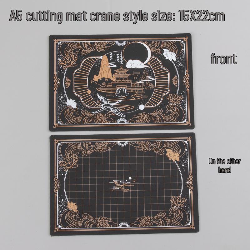 Handmade Aesthetic Black/Gold Journal Desk Mat & Transparent Rubber Stamp A4/A3 Cutting Board