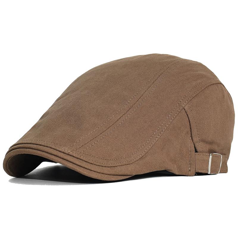 Men's Vintage Cotton Flat Cap, Adjustable Newsboy Beret Hat, Casual Gatsby Ivy Cap for Men & Women (5 Colors Available)