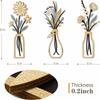 3 Pieces Set Vase Design Floral Decor 3D Wall Stickers Wall Decor Metal Flowers Wall Art  Bathroom