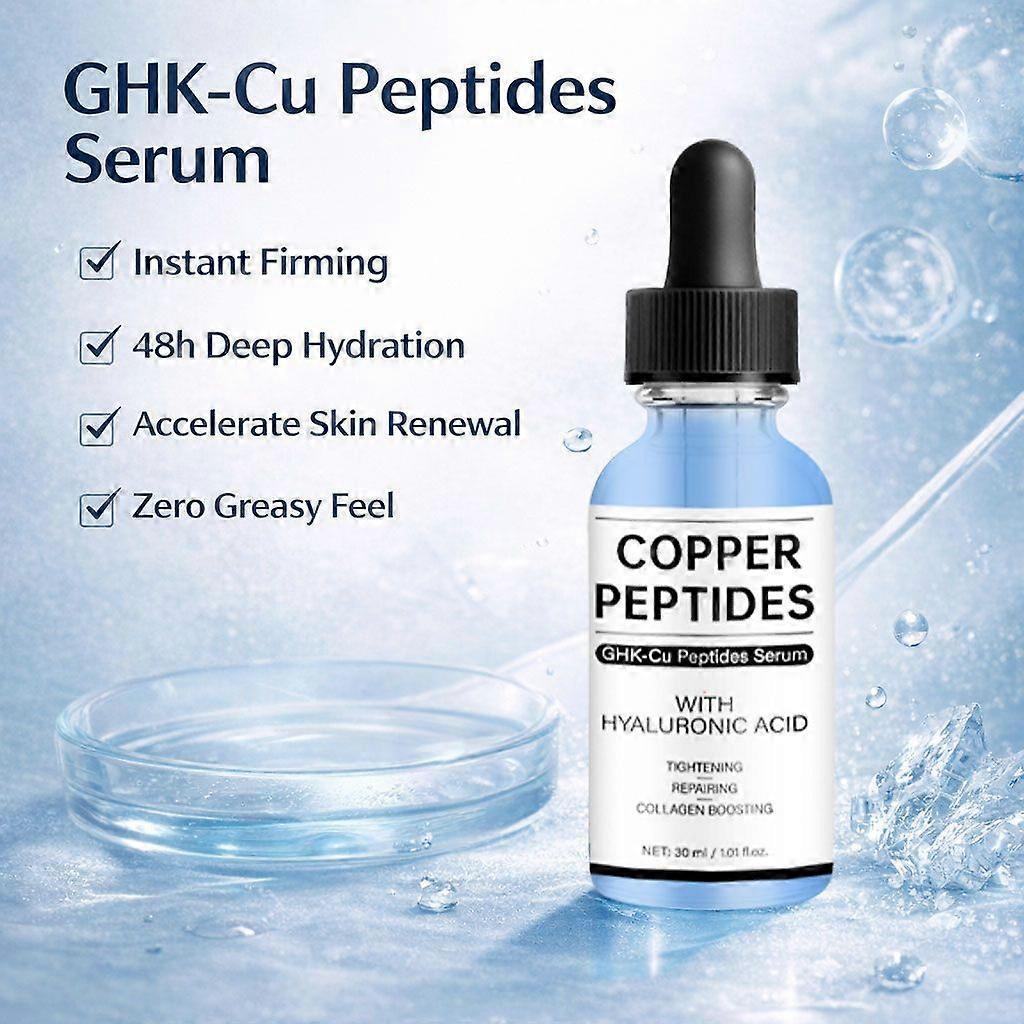 Copper Peptides Serum for Face - with GHK-Cu and Hyaluronic Acid - Anti-Aging Facial Serum