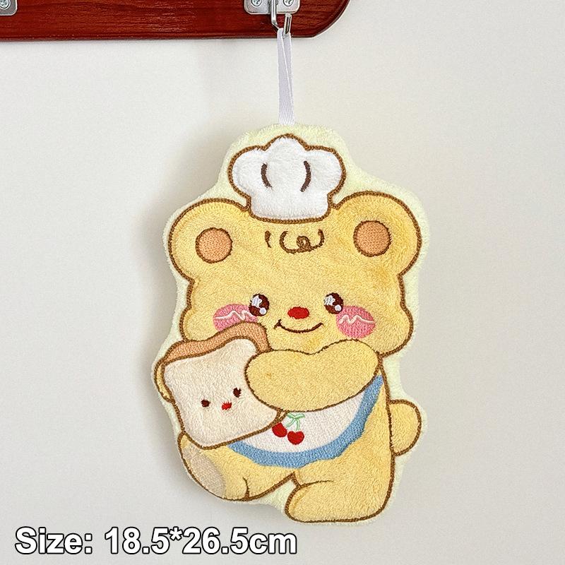 

Милое маленькое полотенце для рук с медвежонком Кухонная и ванная салфетка Двухслойное толстое бытовое впитывающее быстросохнущее полотенце