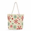 Multifunctional Christmas Printed Thick Rope Shoulder Beach Bag Casual large capacity handbag 7603