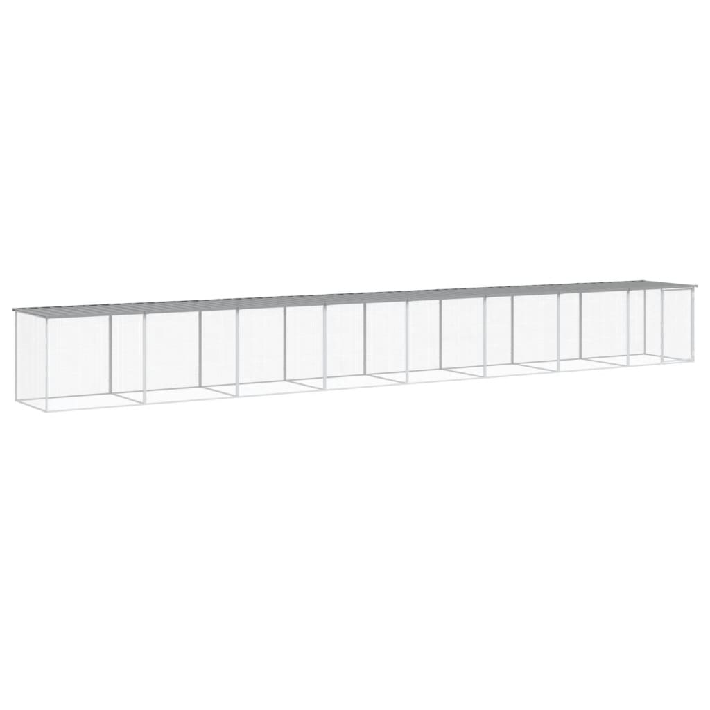Vidaxl Chicken Coop, With Roof, Light Gray, 803X98X90 Cm, Steel