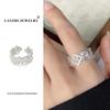 Lan Zhi High-End Korean Zircon Open Ring - Non-Fading 925 Silver with Unique Design