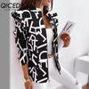 QICED Women's Vintage Casual Lattice Print Autumn Winter Long Sleeve Jackets & Coats