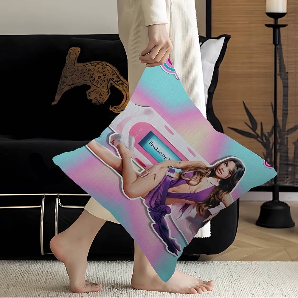 E-Emilia M-Mernes Singer Pillow Cushion Cover Pillowcase Living Room Sofa Home Decor Customized 12x12Inch