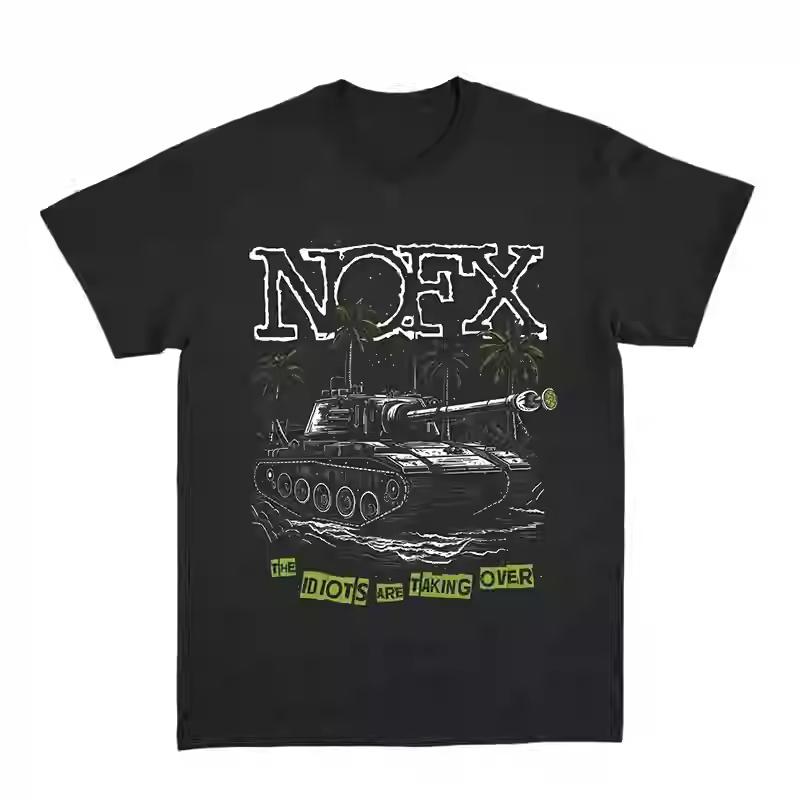 2026 New NOFX Punk Band Album Rock Red Shark Rabbit American Loose Unisex ShortSleeve TShirt M