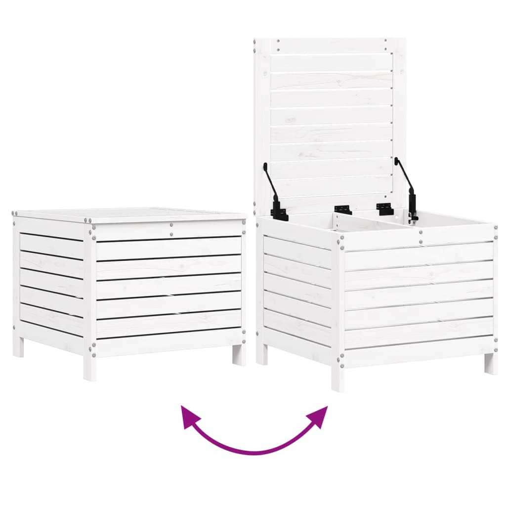 5 Piece Garden Sofa Set White Solid Pine Wood