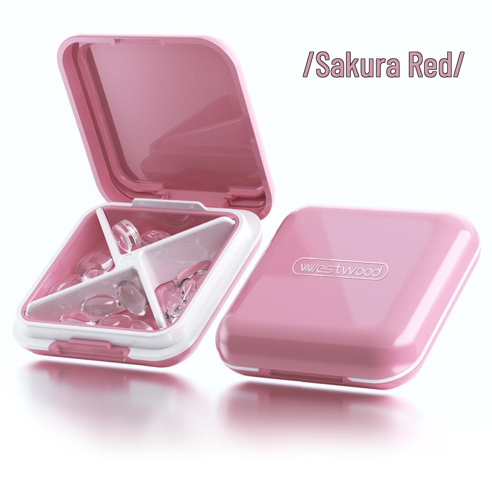 Compact 4-Compartment Japan Pill Box: Portable, Sealed, 7-Day Organizer
