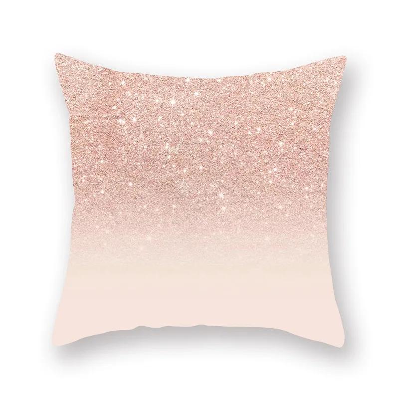 45X45CM Pink Shiny Polka Dot Alphabet Geometric Simple Pillow Cover Bed Sofa Car Office Seat Cushion  Home Decoration