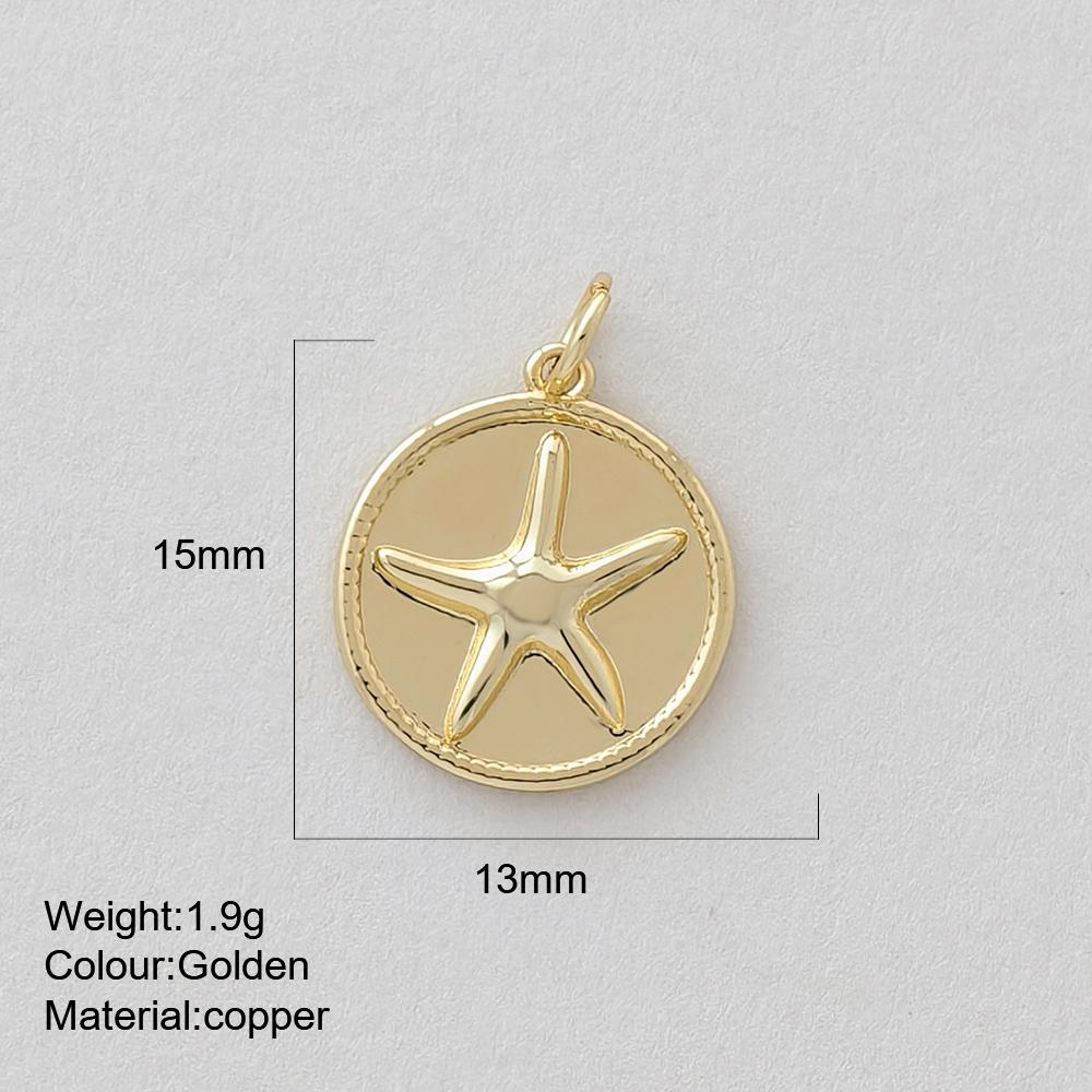 Cute Marine Animal Starfish Conch Charms For Jewelry Making Supplies Gold Color Shell Crab Dijes Diy Earring Bracelet Necklace
