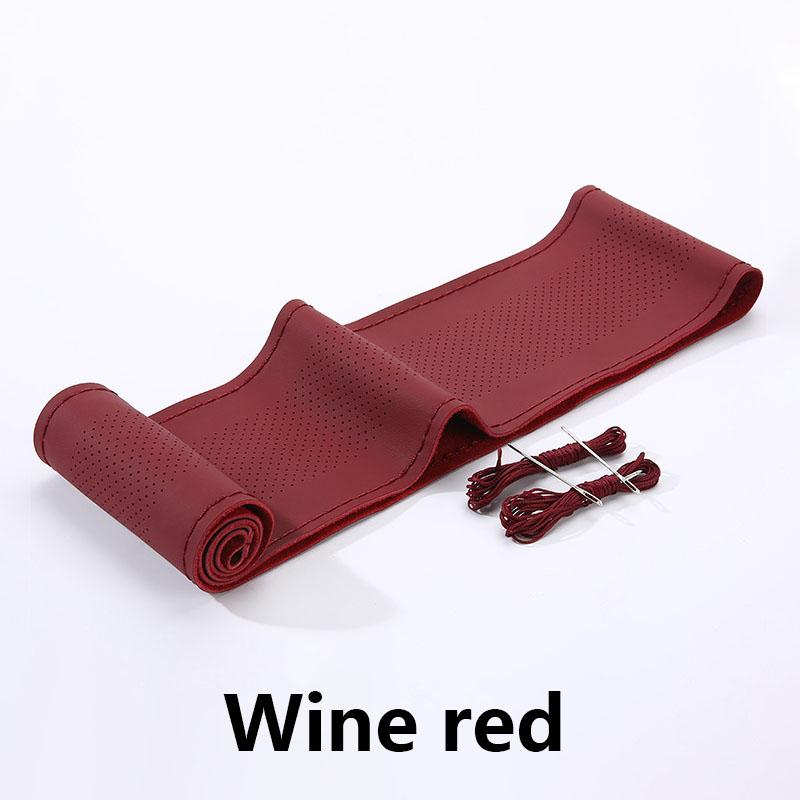 38 cm Auto-Lenkradbezug, Nadeln und Flechtfaden, Kunstleder-Flechtbezug, DIY, weich, rutschfest, Auto-Innenraum