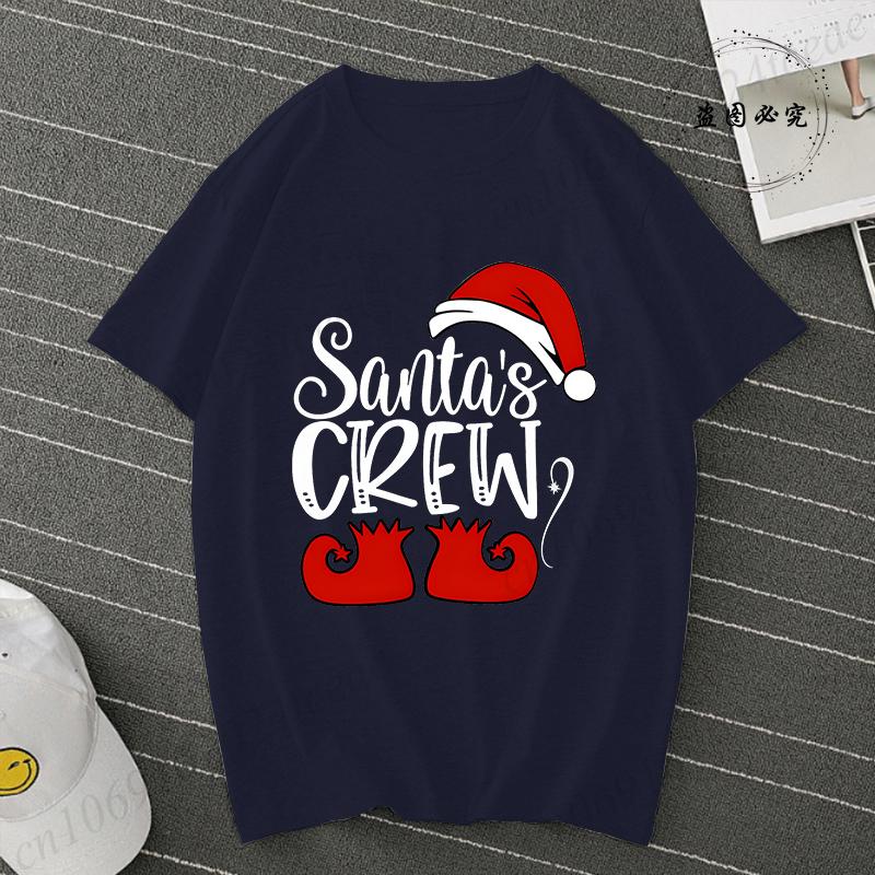 Santas Crew Shirt for Women Unisex Christmas Tshirts Santa Crew Family Outfit Christmas Tee Shirts Family Party Tshirts Tops