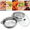 Stainless Steel Steamer Pot Set with Glass Lid Multi Layer Stackable Cookware for Dumplings Fish Vegetables Healthy Meal Cooking