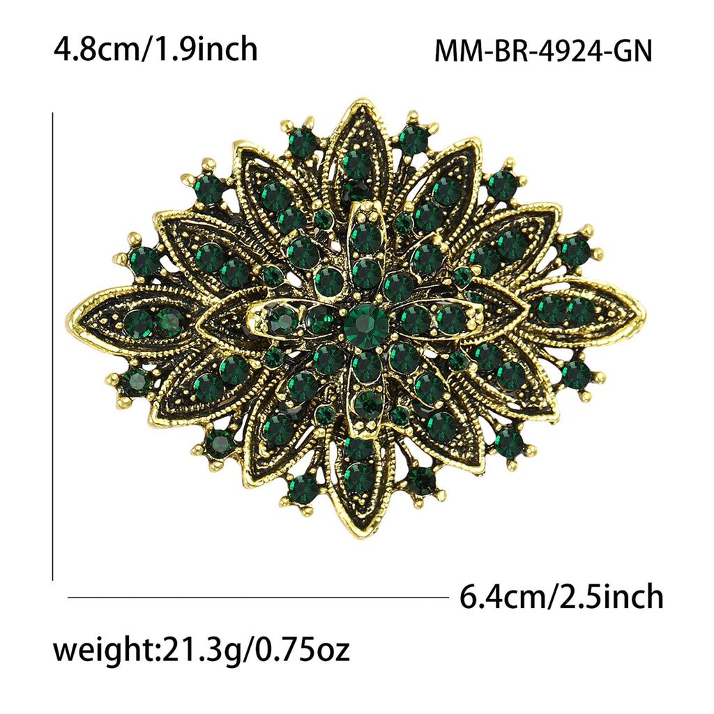 Rhinestone Bridals Brooch for Women Unisex Retro Crystal Pins Banquets Party Backpacks Gift Jewelry Accessories