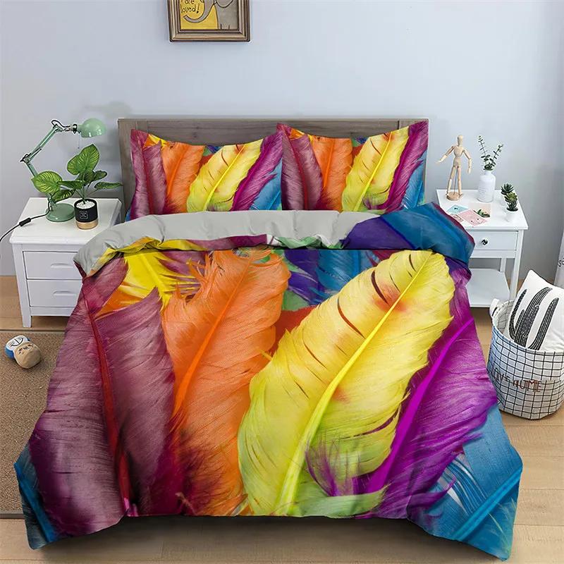 Geometric Duvet Cover King Queen Full Twin Rainbow Hexagon Bedding Set Microfiber Abstract Art Quilt Cover For Kids Girls Teens