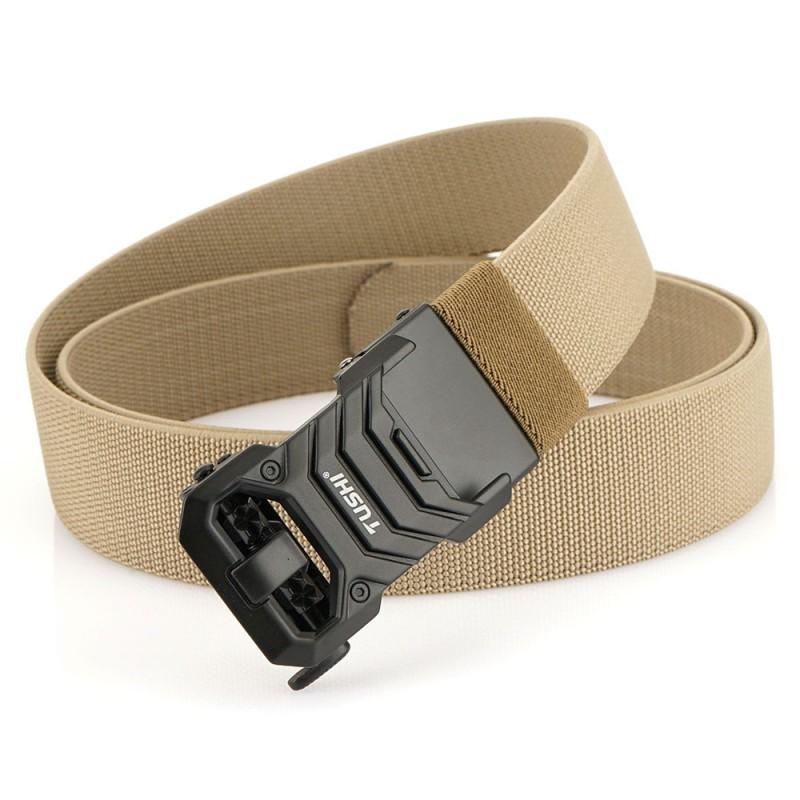 Men s Outdoor Elastic Belt Casual Simple Nylon Breathable Adjustable Automatic Buckle 120cm