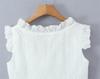 Women's Embroidered Lace Flutter Sleeve Top & Drawstring Cake Skirt Set