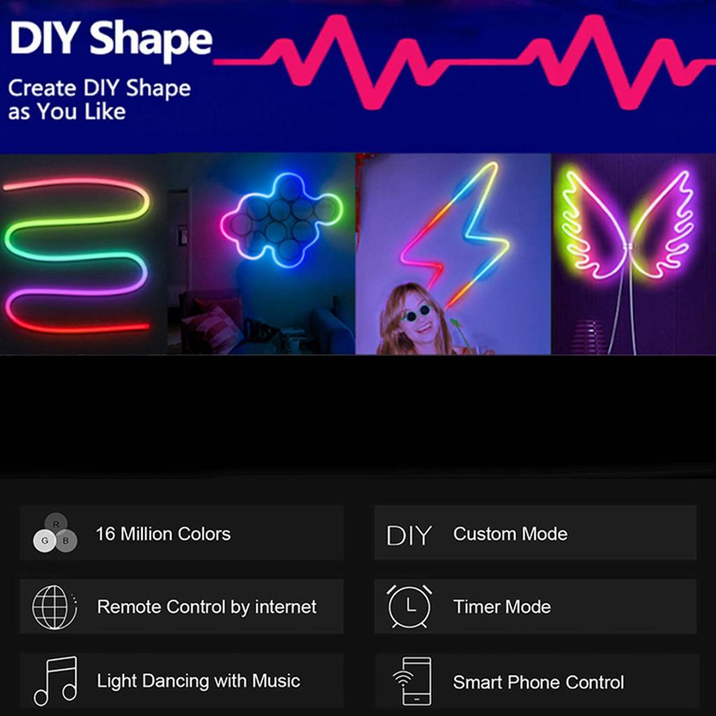 LED Light Strip Waterproof Color Changing Music Tape 16.4 FT Waterproof LED Strips Lights For Outdoor Home Living Room Bedroom