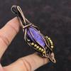 Charoite Pendant Copper Wire Wrapped Gemstone Jewelry Handmade Pendant Copper Wire Wrap Pendant Stylish Pendant Antique Jewelry Gift For Mom