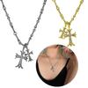 Double Cross Pendant Necklace for Women Girl Silver/Gold Metal Alloy Neck Chain Trend Fashion Necklace Jewelry Gift
