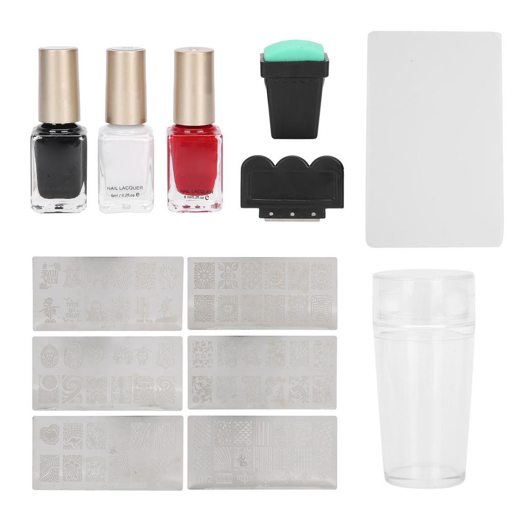 Nail Stamping Plate Set Nail Art Scraper Stamper Manicure Image Template Stencil