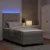 Boxspring Bed with LED Light Strips Taupe 100 x 200 cm Fabric