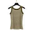 Camiseta sin mangas con tirantes finos para mujer, informal, ajustada, a la moda, camisola sin mangas, cuello redondo, camiseta interior holgada de verano, camisolas a rayas