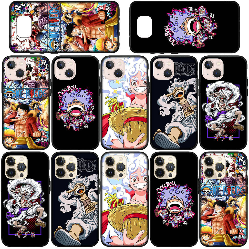 Case for Samsung Galaxy S25 S24 S23 iPhone 16 15 Xiaomi Redmi Note 14 13 12 16E 8 X 11 Pro Max XR OPPO Moto Huawei Comics Luffy Gear 5 One Piece Cover
