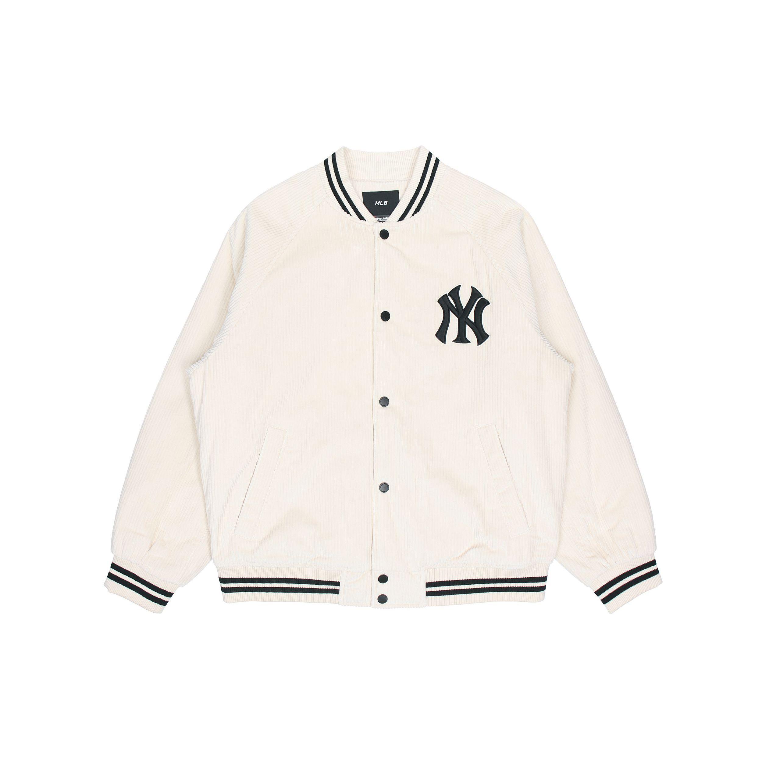 MLB Lockerer Cord-Baseballjacke Unisex Jacken Creme 3AJP02016-50CRS L white