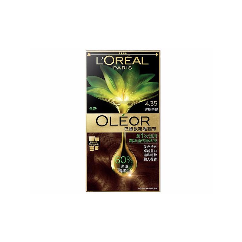 Loreal Paris Крем Зимний Камень Черный Чистая Эссенция Масло Краска для Волос-4.35 Каштановый Чай Улун 60г чёрный