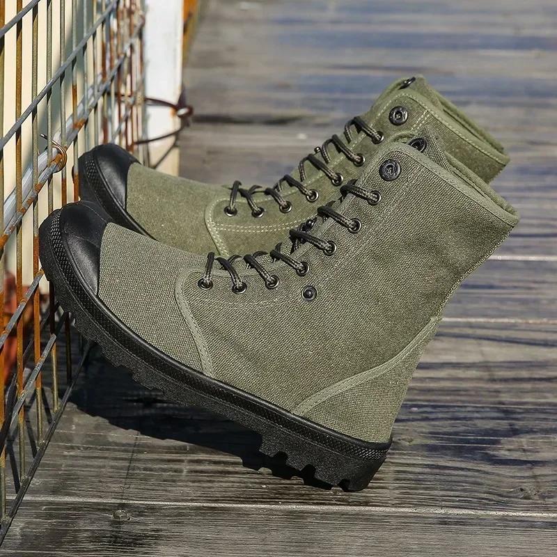 Fashion Canvas Boots Men Boots High Top Shoes for Men 2025 New Trend Platform Cuff Shoes Men Casual Ankle Boots