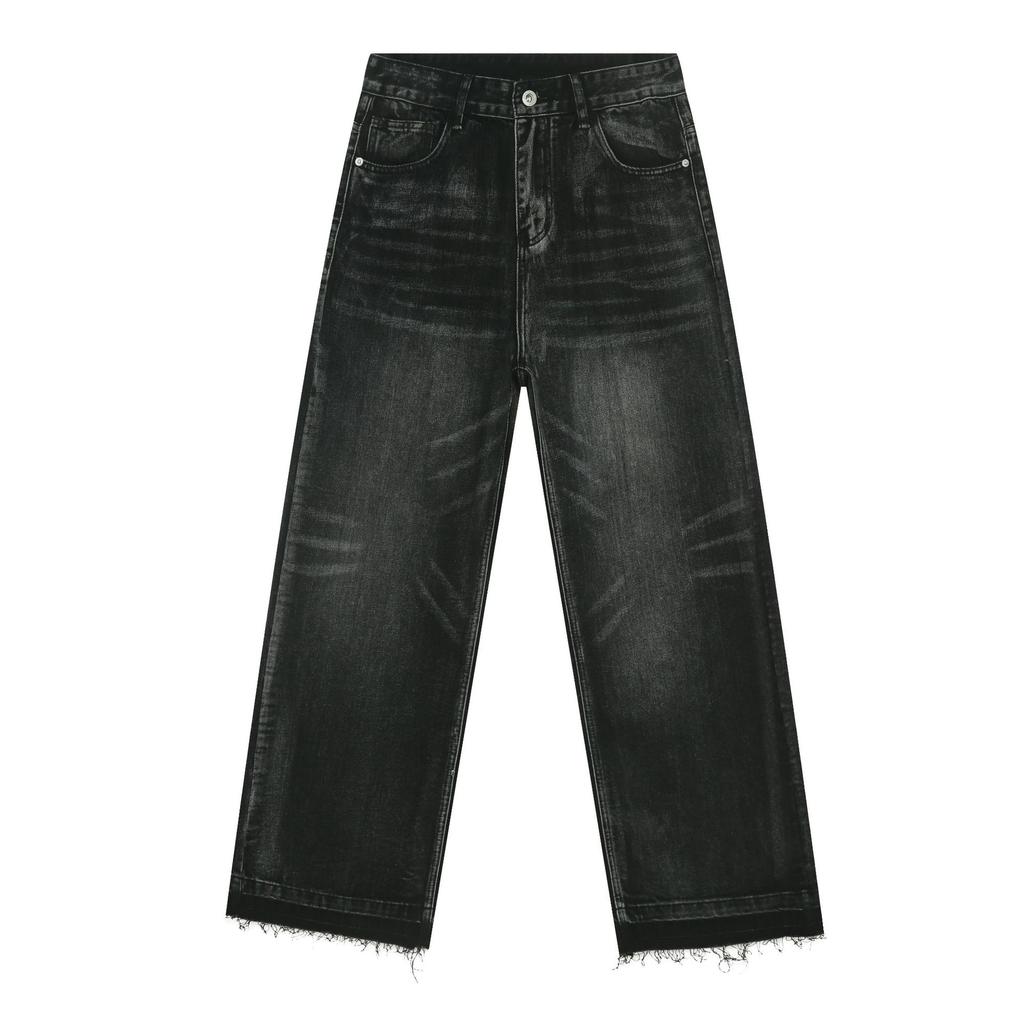 Men‘s Y2K Vintage Casual Wide Leg Jeans Ful Lentgh Baggy Pants Trousers Light Blue Denim Jeans New Streetwear Hip Hop