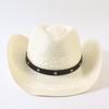 Beliebter europäischer und amerikanischer klassischer Strohgeflecht Western-Cowboyhut für Herren und Damen Outdoor-Mode OL-Stil Geflochtener Zylinder