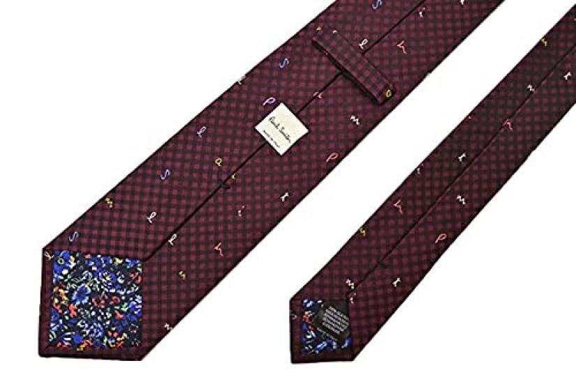 Paul Smith Necktie Check Pattern (8cm wide) (Bordeaux/Multicolor (PS202)) [Used]