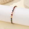 Charm Female White Rainbow Blue Green Pink Red Purple Zircon Stone Bracelet Gold Color Wedding Jewelry For Women
