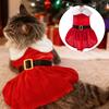 Christmas Pet Dresses Holiday Party Gifts Costume Santa Kitten Red Princess Skirt for Small Dogs Cats Sphynx Chihuahua Outfits