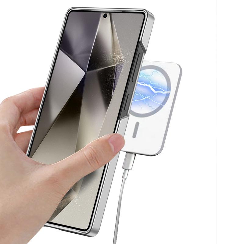 Suitable for Samsung S25u Bracket Mobile Phone Case S24 Ultra Thin Magnetic Absorbing Wireless Charging Lens Protection