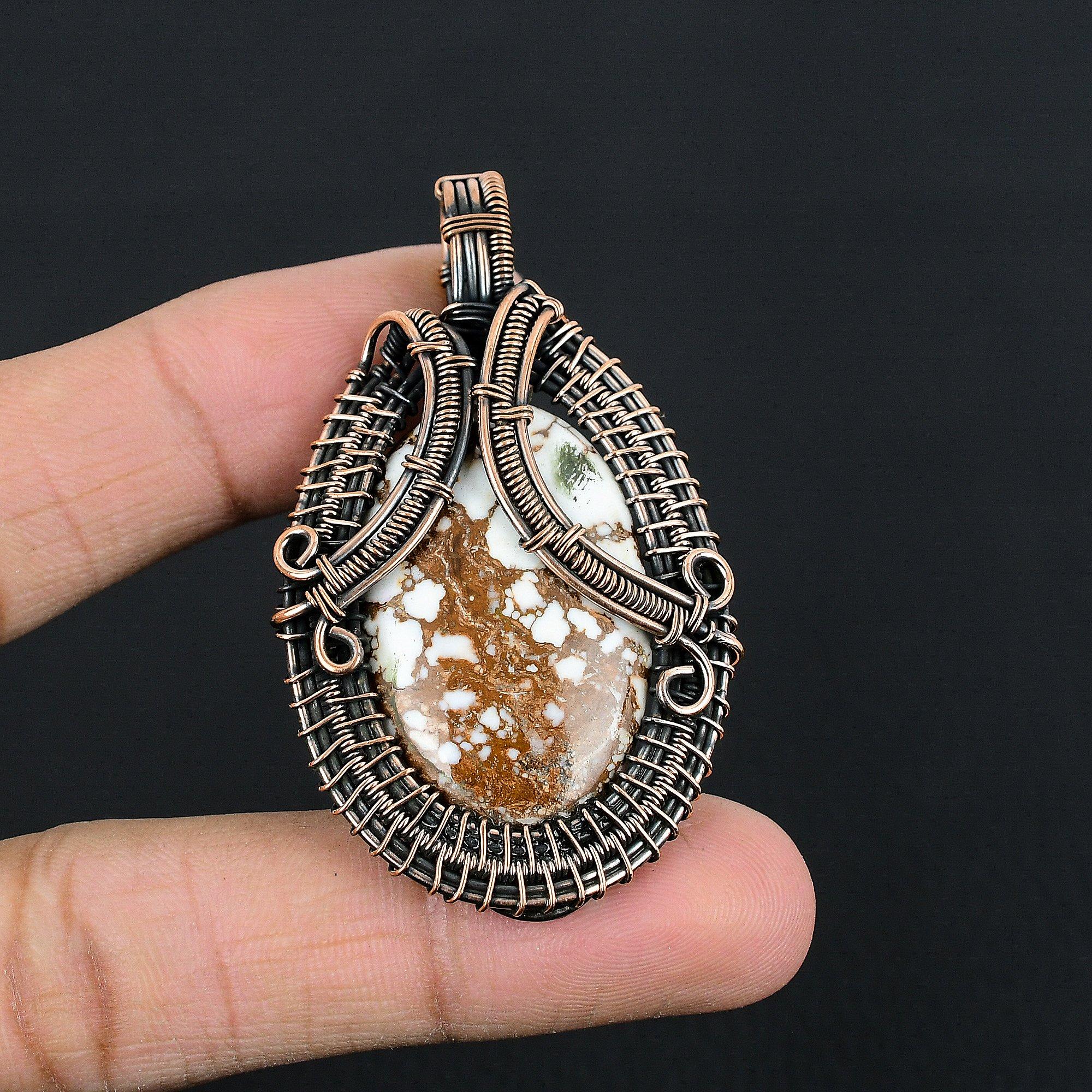 

Wild Horse Pendant Gemstone Jewelry 999 Copper Wire Wrapped Handmade Pendant, Latest Design Jewelry 2.55