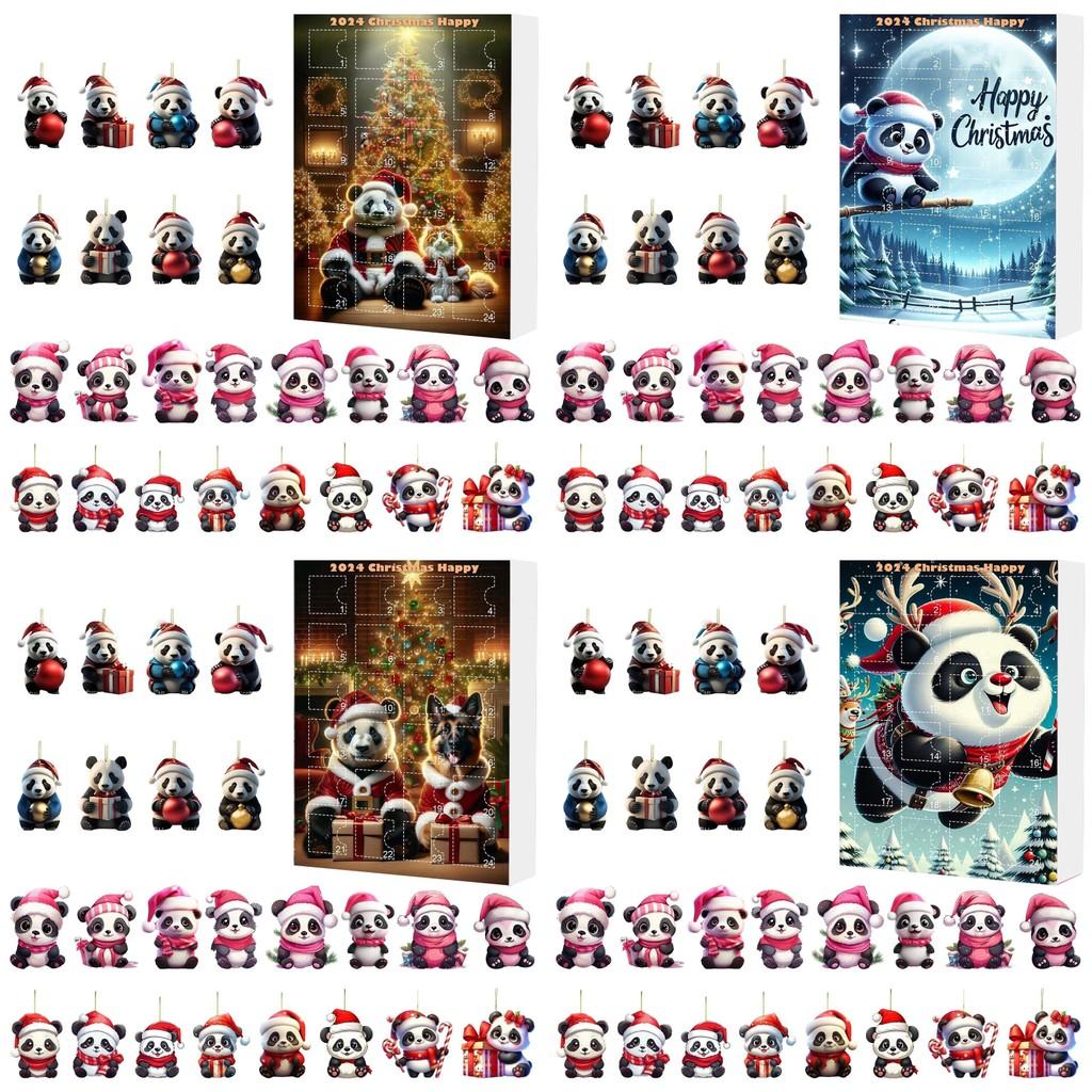 Bedårande Tecknad Akryl Jul Panda Hängande Prydnader För Barn Gåvor