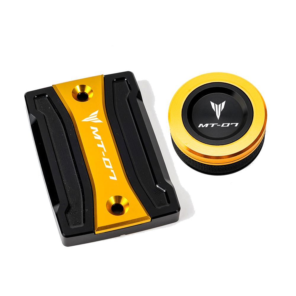 For Yamaha MT07 TRACER MT-07 2014-2022 Motorcycle Cylinder Cover Front Rear Brake Fluid Reservoir Cap Oil Filler