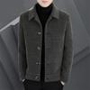 Men's High-End Striped Woolen Coat - Warm, Versatile, and Casual Lapel Jacket for Autumn and Winter.